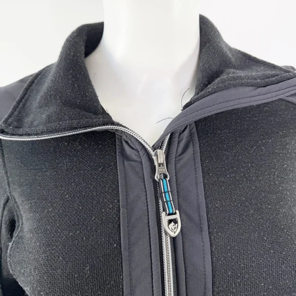 Kuhl Black Knit Zip Up Jacket Size S with Pockets Casual Athleisure Outdoors - Picture 6 of 11